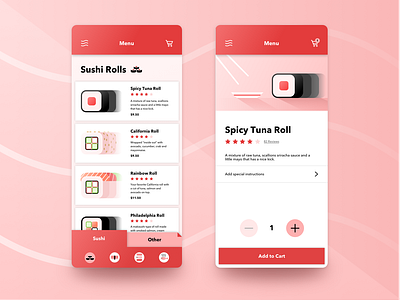 Order Sushi - SUSHI APP app interaction design japan japanese food sketch sushi ux design visual design