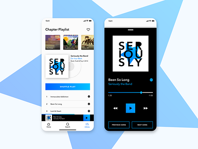 Music Player App - CHAPTER PLAYLIST app interaction design ios iphone music rock bands ui design uiux ux design visual design