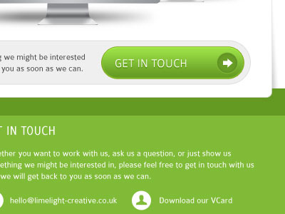 Homepage Redesign button design footer gree icon portfolio
