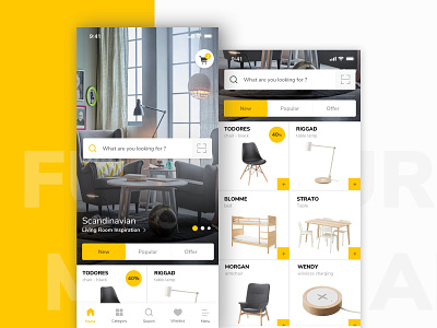 Furniture App app chair design e commerce furniture ios item mobile product room shopping app table thumbnails ui ux