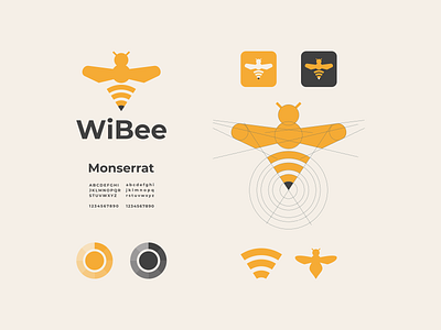 wibee awesome bee brand branding clean combination company connections design designer dualmeaning elegant graphic illustration inspiration logo modern simple vector wifi