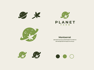 FARM PLANET 2 d awesome brand branding cannabis combination logo company design designer dual meaning farm graphic icon illustration inspiration logo modern planet simple simple logo vector