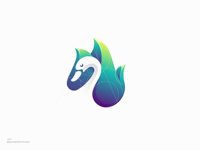 Blue Fire Swan brand branding design graphic illustration inspiration logo ui ux vector