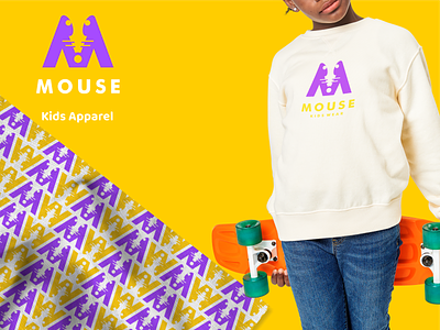 Mouse  logo concept for kids apparel