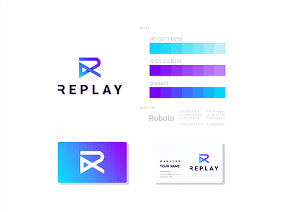 REPLAY 3d animation brand branding combination design graphic graphic design icon illustration letter r logo mark motion graphics replay simple typography ui ux vector