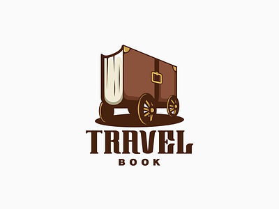 Travel Book art awesome book brand branding company design designer dualmeaning graphic icon illustration inspiration logo travel vector wagon wheel