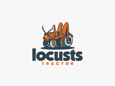 Locust Tractor art awesome brand branding cartoon character cartoon design company design designer dualmeaning graphic icon illustration inspiration locust logo tractor vector