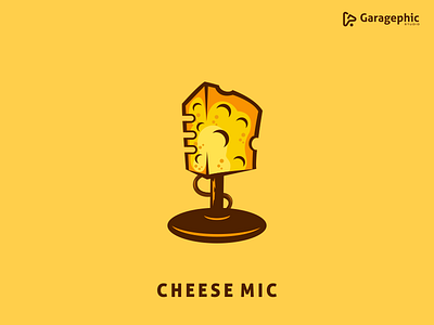 Cheese Mic art awesome brand branding cartoon cheese company design designer dualmeaning graphic icon illustration inspiration logo microphone typography vector