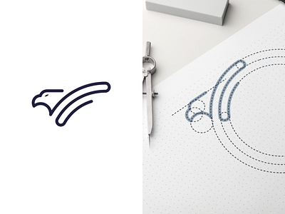 Eagle Monogram Logo with Grid