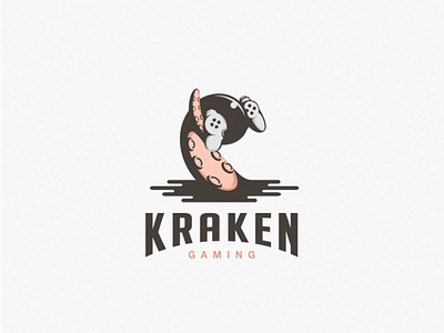 Kraken Gamer animal art awesome brand branding cartoon company design designer dualmeaning graphic hidden meaning icon illustration inspiration kraken logo logotype typography vector