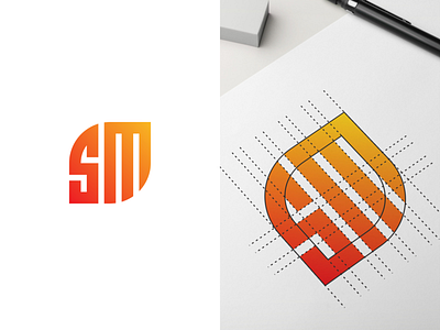 SM LetterMark Logo awesome brand branding company design designer graphic icon illustration inspiration logo logotype monogram typography vector