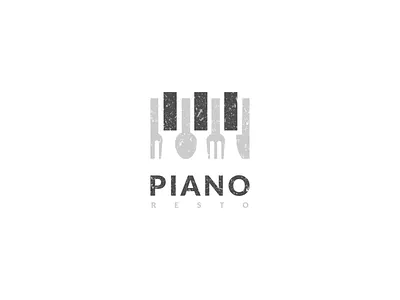 Piano Resto Logo Design awesome brand branding company design designer dualmeaning graphic hidden meaning icon illustration inspiration logo piano resto typography vector