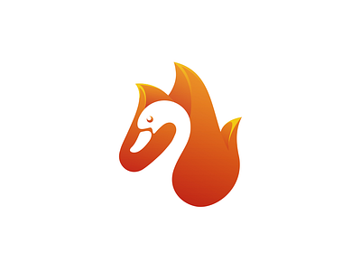 Fire Swan animal art awesome brand branding company design designer dualmeaning fire graphic hidden meaning icon illustration inspiration logo swan vector