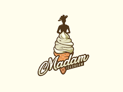 Madam Ice Cream Combination Logo