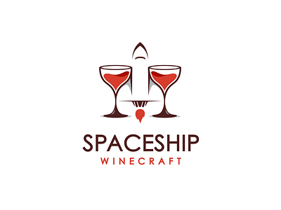 Spaceship WineCraft art awesome brand branding combination logo company design designer dualmeaning graphic hidden meaning icon illustration inspiration logo typography vector