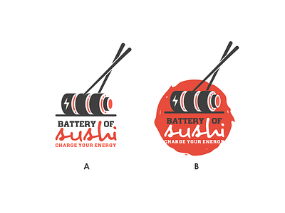 Sushi Baterry awesome battery brand branding company design designer dualmeaning graphic hidden meaning icon illustration inspiration logo monogram sushi typography vector