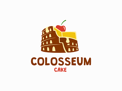 Colosseum Cake Logo art awesome brand branding cake cartoon design colosseum company design designer dualmeaning graphic hidden meaning icon illustration inspiration logo monogram typography vector