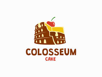 Colosseum Cake Logo art awesome brand branding cake cartoon design colosseum company design designer dualmeaning graphic hidden meaning icon illustration inspiration logo monogram typography vector