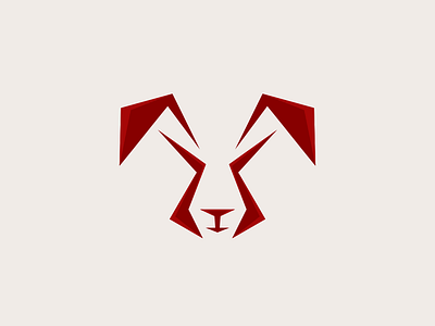 Simple Red Rabbit Logo