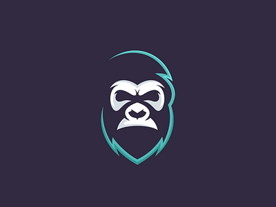 Gorilla Simple Logo animal art awesome brand branding company design designer gorilla gorilla logo graphic hidden meaning icon illustration inspiration logo monogram simple logo typography vector