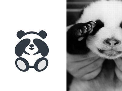 ShyPanda animal art awesome brand branding cartoon company design designer dualmeaning graphic hidden meaning icon illustration inspiration logo monogram panda panda logo vector