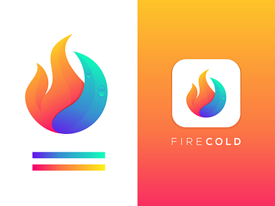 FireCold Logo app art awesome brand branding cold company design designer dualmeaning fire fire logo graphic icon illustration inspiration logo monogram vector web