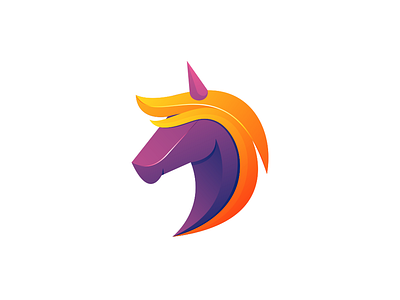 Colorful Unicorn animal app art awesome brand branding company design designer graphic horn horse icon illustration inspiration logo monogram unicorn unicorn logo vector