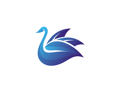 Swan Leaf animal app blue brand branding company design designer dualmeaning garagephic studio graphic hidden meaning icon illustration inspiration leaf logo swan swan logo vector