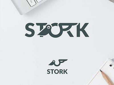 Stork Wordmark Logo animal brand branding design designer dualmeaning garagephic studio graphic icon illustration inspiration logo logo combination stork stork logo vector wordmark wordmark logo