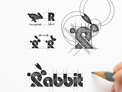 Rabbit Logo Process animal animal logo brand branding company design designer garagephic studio graphic grid icon illustration logo logo process rabbit rabbit logo sketch vector wordmark logo