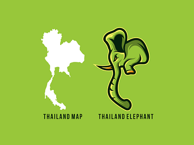 ELEPHANT THAILAND animal brand branding design designer dual meaning dualmeaning logo elephant elephant logo garagephic studio graphic green illustration logo logo designer thailand thailand logo thailand map vector