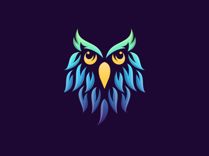 Owl with Gradient Colors by Garagephic Studio on Dribbble