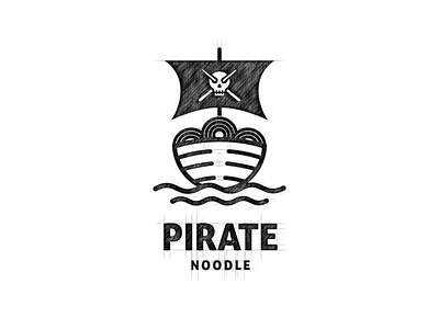 Pirate Noodle Logo brand branding combination logo design designer dual meaning logo dualmeaning graphic icon illustration inspiration logo noodle noodle logo pirate pirate logo vector