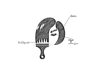 Hair Brush beauty beauty logo brand branding design designer dualmeaning graphic hair hair logo icon illustration logo paint paint brush vector women