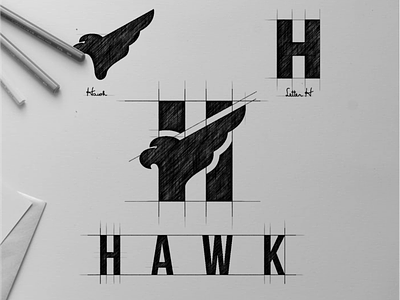 Hawk and Letter H Logo