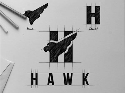 Hawk and Letter H Logo