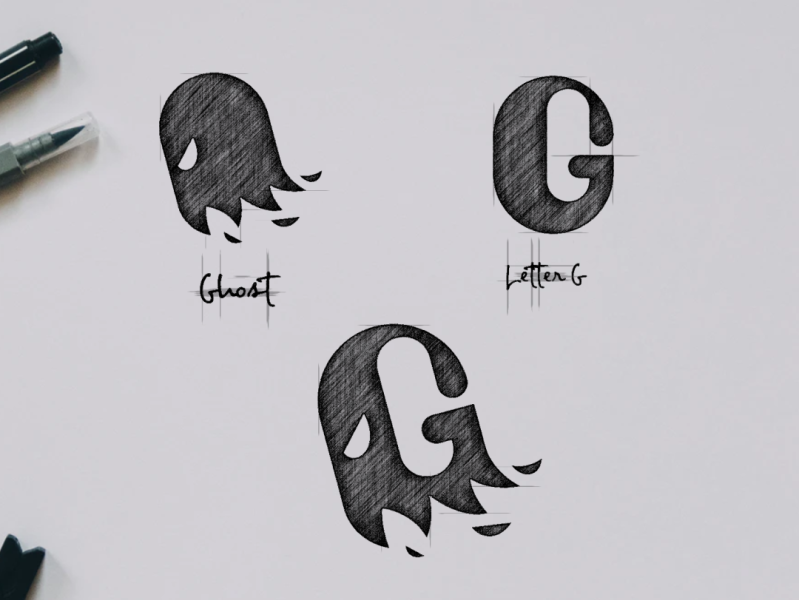 Ghost with Letter G by Garagephic Studio on Dribbble