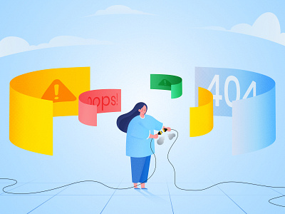 404 Error Page 404 error challenge character connection error error page gradient texture lost connection power plugs ui vector website weeklywarmup