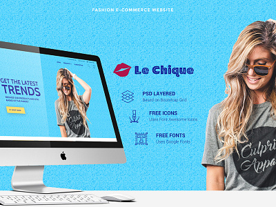 Le Chique branding design ecommerce shop flat illustration minimal typography ui vector website