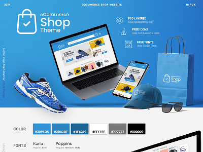 Ecommerce Shop bootstrap ecommerce fontawesome googlefont mockup online shop responsive shop theme ui uiux ux web woocommerce wordpress