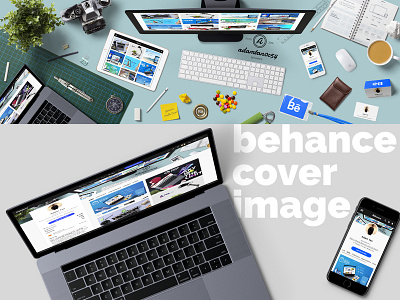 Behance Cover Image businesscard cover image cover photo design desk desktop hero image portfolio presentation profile cover workstation