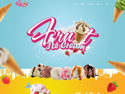 Landing Page - Fruit Ice Cream bootstrap cafe fruits ice cream landing page local store logo design logo design branding parallax responsive scroll animation shop uiux web wordpress