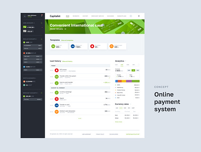 Online payment system dashboard dashboard ui ux web design webdesign