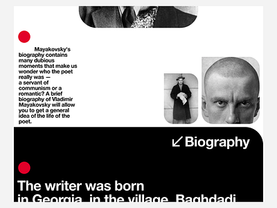Longread about Russian and Soviet poet Mayakovsky design figma ui uxuidesign web webdesign
