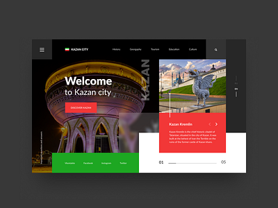 Kazan city website concept clean creative design figma flat minimal photoshop ui uidesign uidesigner ux uxuidesign web webdesign