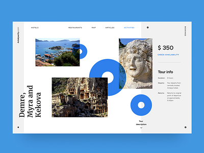 Travel around Antalya (pt. 2) clean creative design figma flat minimal photoshop typography ui uidesign uidesigner ux uxuidesign web webdesign website