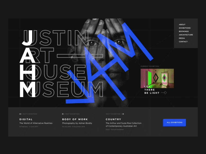 Justin Art House Museum design figma minimal ui uxuidesign web webdesign website