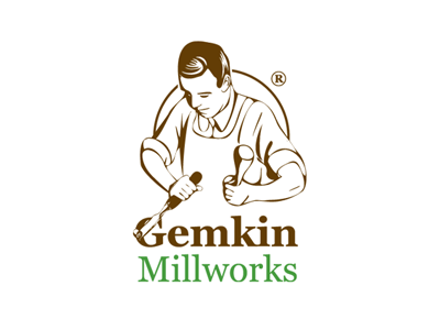 Gemkin Millworks Logo chisel construction craftsman identity incore logo