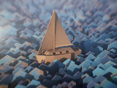 Solitude [ SOUND ON 🔊 ] 3d 3d animation animation boat c4d cgart crypto lighting loop animation modeling nft ocean octane sailing textures waves