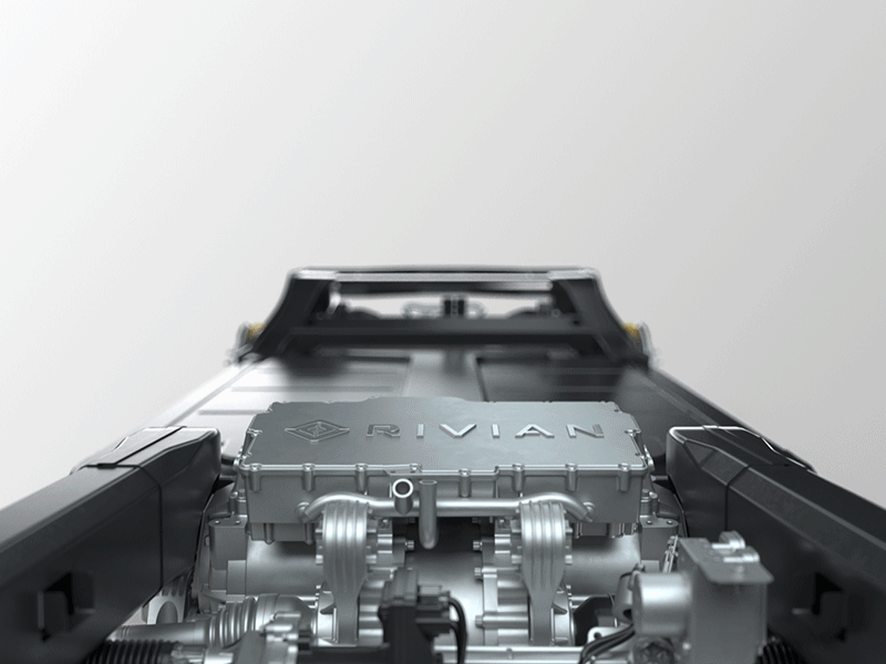 RIVIAN - Skateboard Chassis 3d 3d animation automotive c4d electric car lighting mobility octane product visualization textures